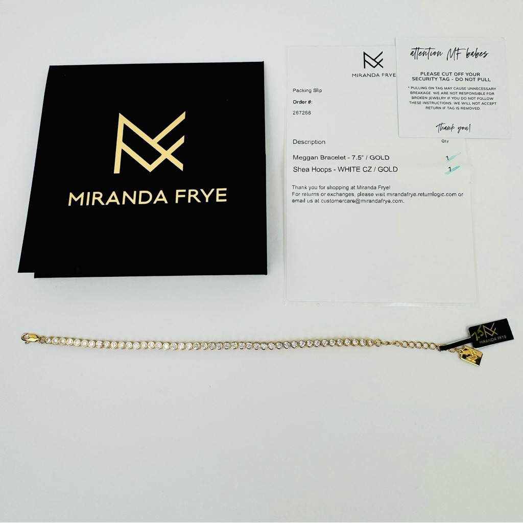 Miranda Frye Nwt Meggan Tennis Bracelet. 18k Gold-Plated. 7.5 Inches Long. — image 3 of 6